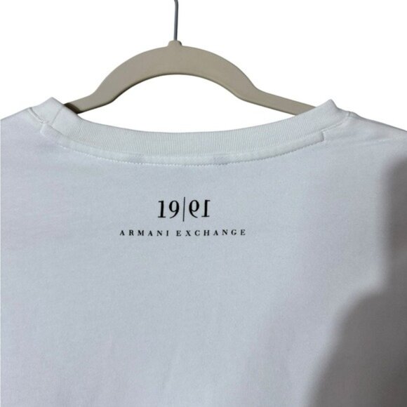 Armani Exchange Screw-Print Sweatshirt Size XS Graphic White Grey Preppy Grunge - Picture 5 of 10